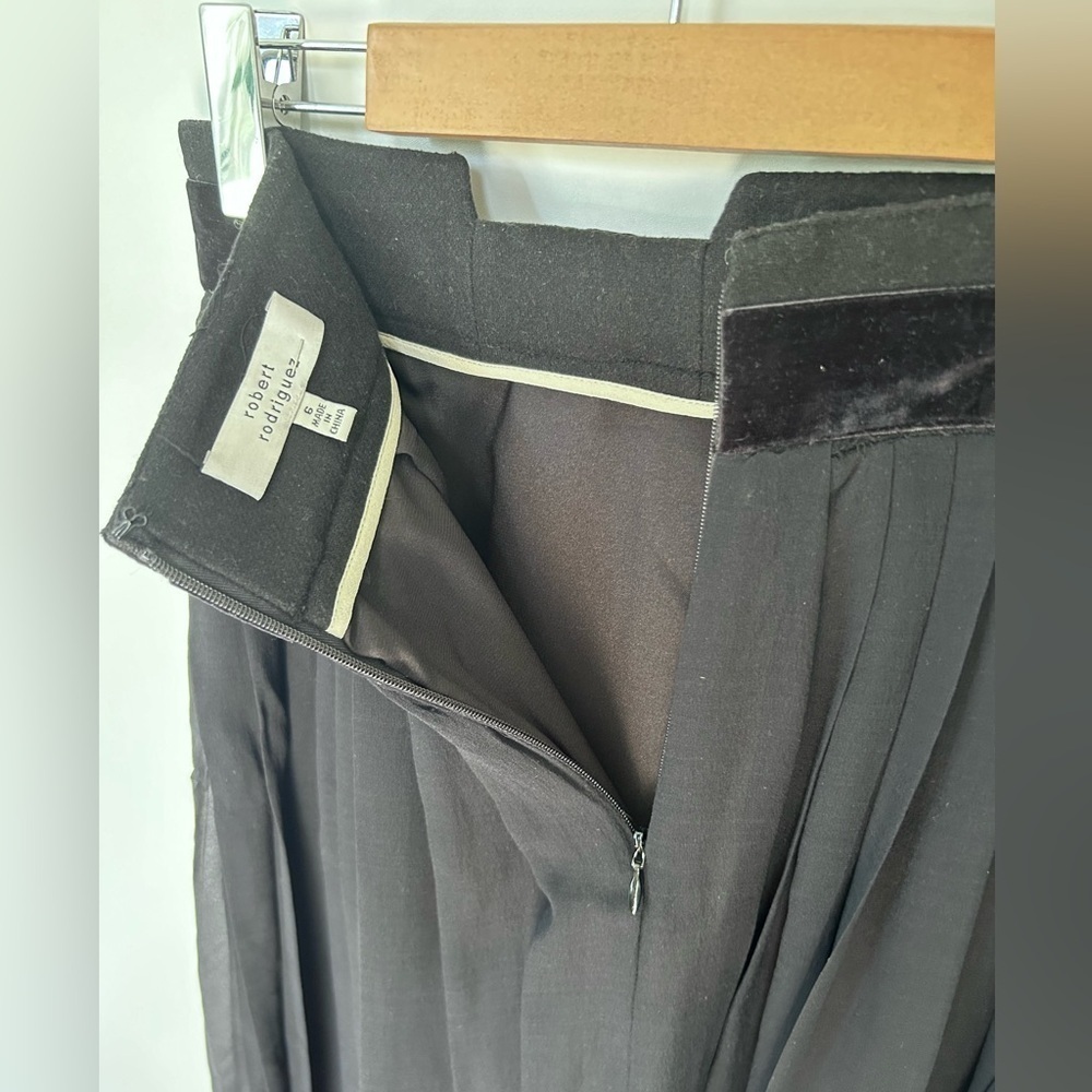 Robert Rodriguez silk  Skirt Womens 6 Black bow Pleated A Line - Picture 5 of 5